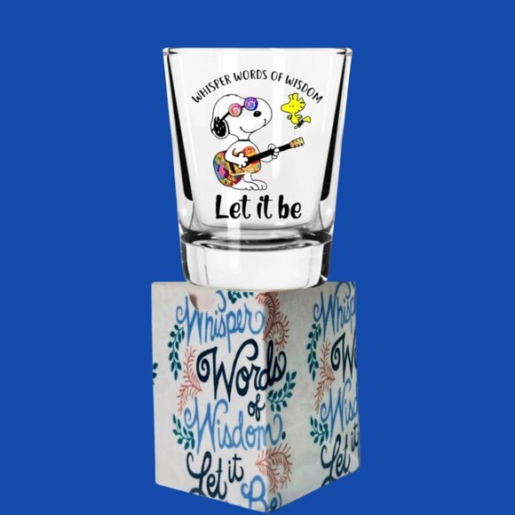 THE BEATLES/PEANUTS Character SHOT GLASS/ BOX SET - Picture 2 of 8